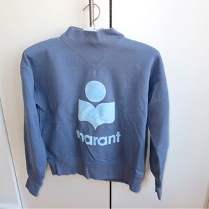 Isabel Marant Étoile Moby Logo Sweatshirt - Dusty Blue -Worn Only a Couple Times